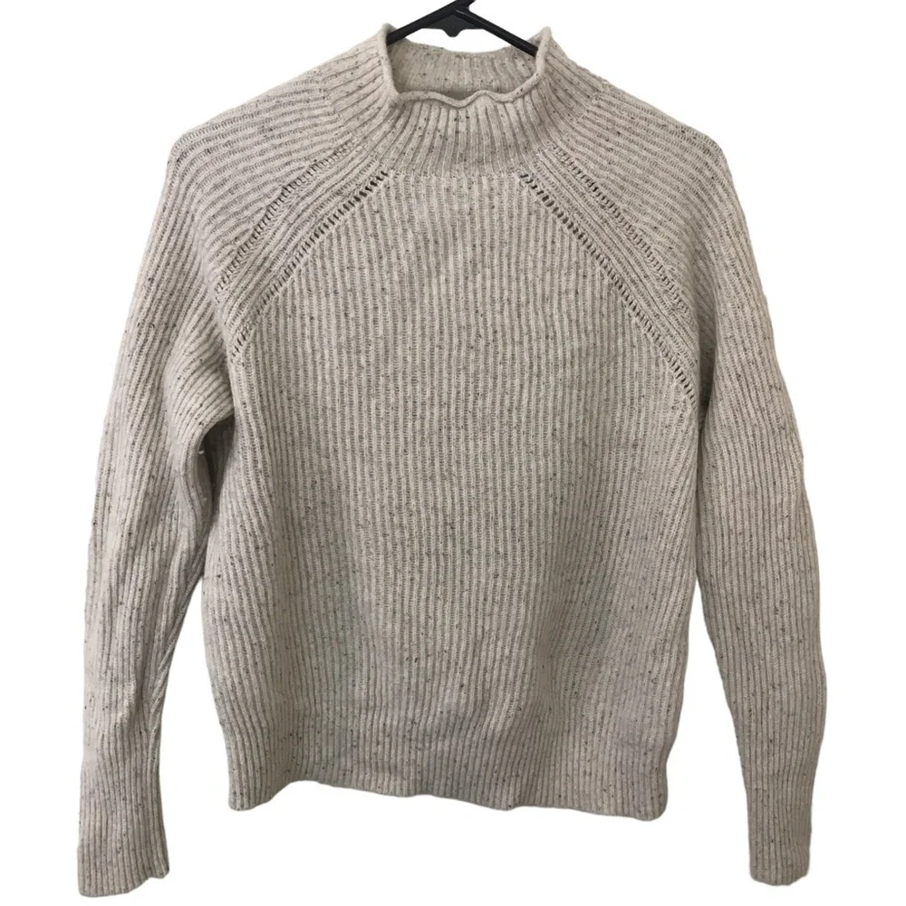 J. Crew beige knit wool nylon blend long sleeve top
